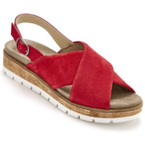 Sandale semelle amovible rouge pour femme