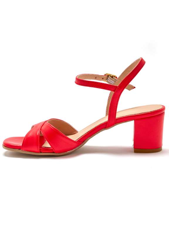 Sandale élégante rouge vue côté gauche - Emma & Joséphine