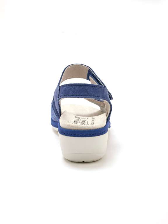 Sandale semelle amovible bleue vue arrière - Emma & Joséphine