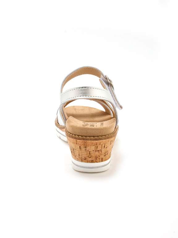 Sandale semelle amovible grise vue arrière - Emma & Joséphine