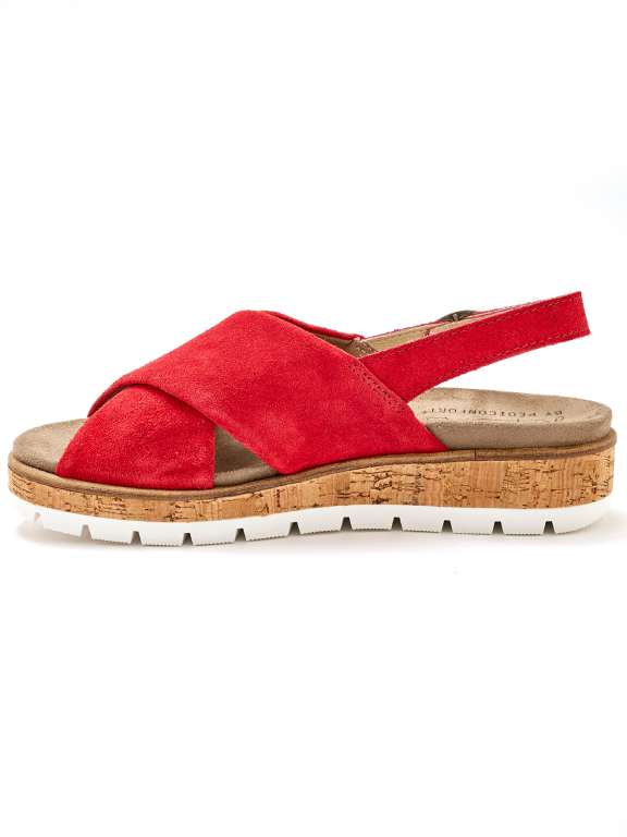 Sandale semelle amovible rouge vue côté gauche - Emma & Joséphine