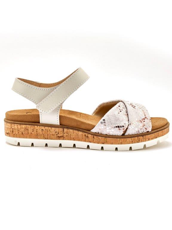 Sandale semelle amovible blanche vue côté droit - Emma & Joséphine