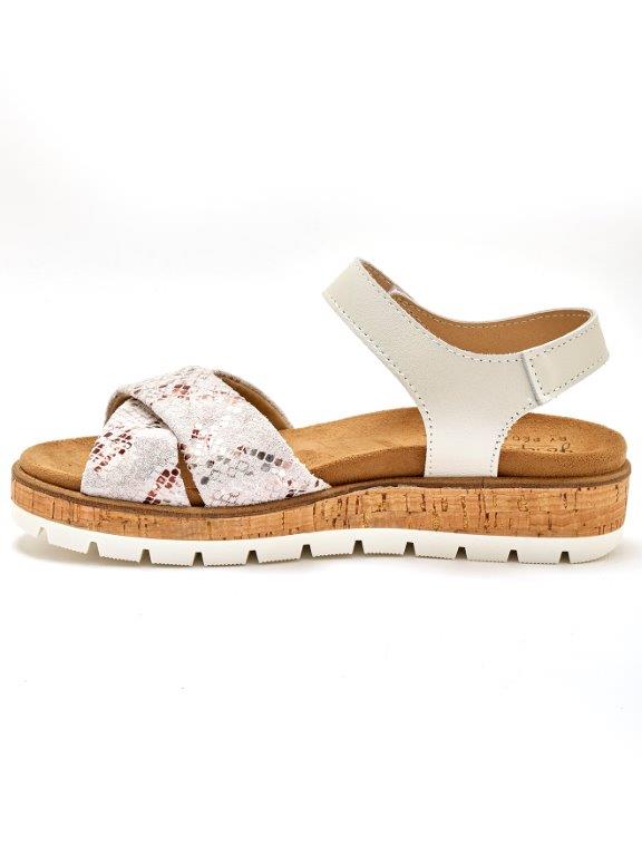 Sandale semelle amovible blanche vue côté gauche - Emma & Joséphine