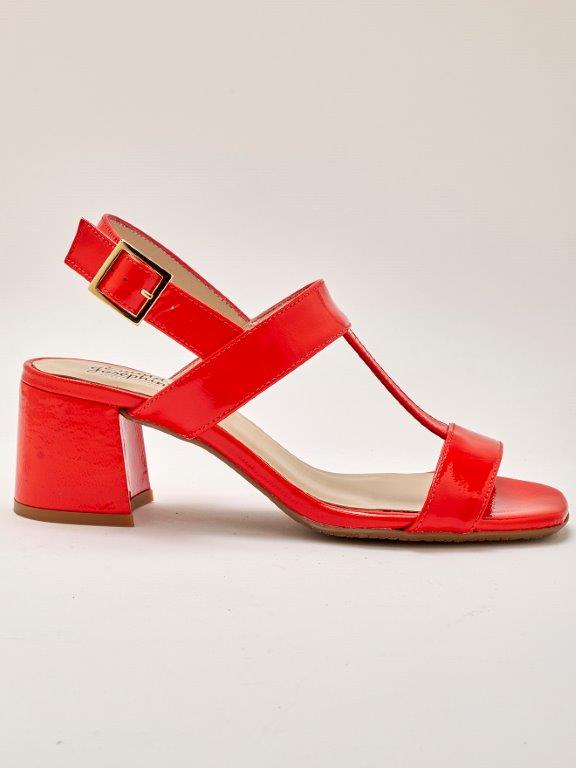 Sandale stylée rouge vue côté droit - Emma & Joséphine